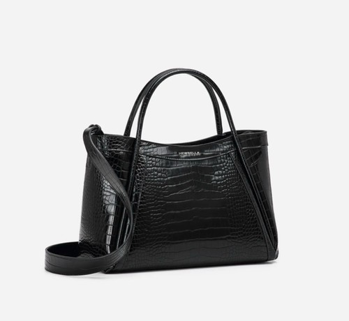 Kelly M Plus Size 2 PCS Set Crocodile Print Top Handle Bag (Blac - photo 5