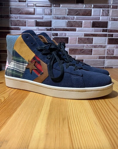 Size 10 - Converse Stussy x Pro Leather FS Mid Navy Patchwork - photo 3