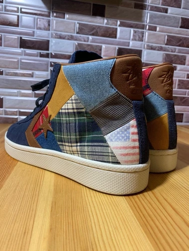 Size 10 - Converse Stussy x Pro Leather FS Mid Navy Patchwork - photo 4