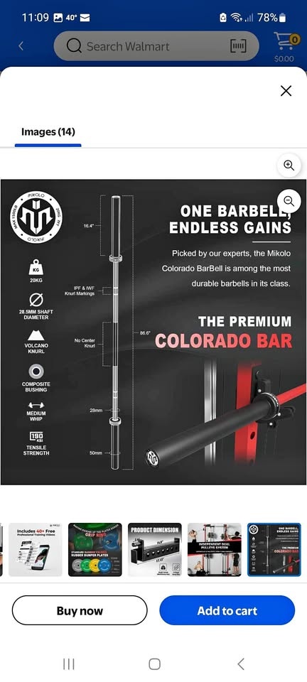 Olympic bar 7ft pro.