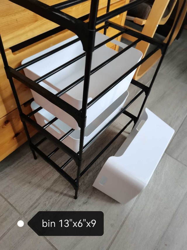 Storage Rack brand new shelf with 3 white easy pull box - photo 2
