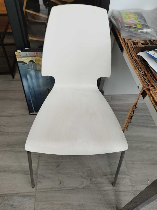 modern White Chair wooden, metal legs - photo 2