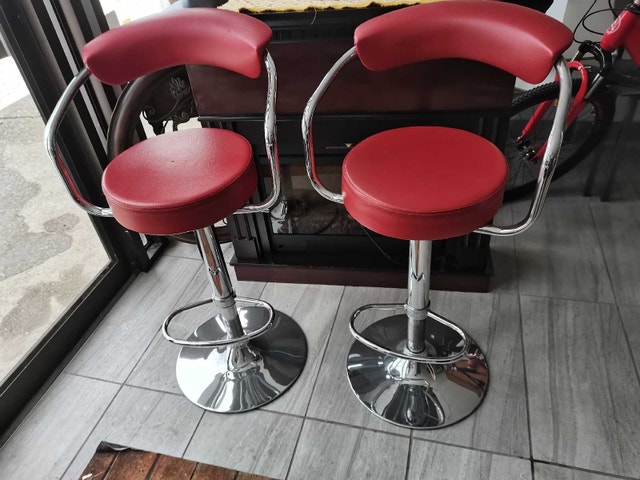 Bar stools, air leather, swirling, adjustable - photo 2