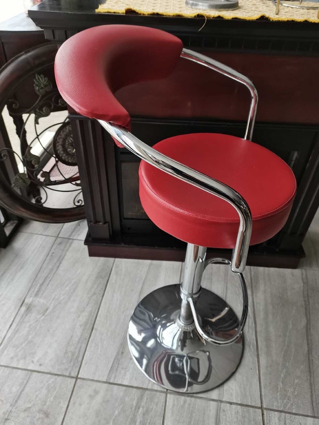 Bar stools, air leather, swirling, adjustable - photo 4