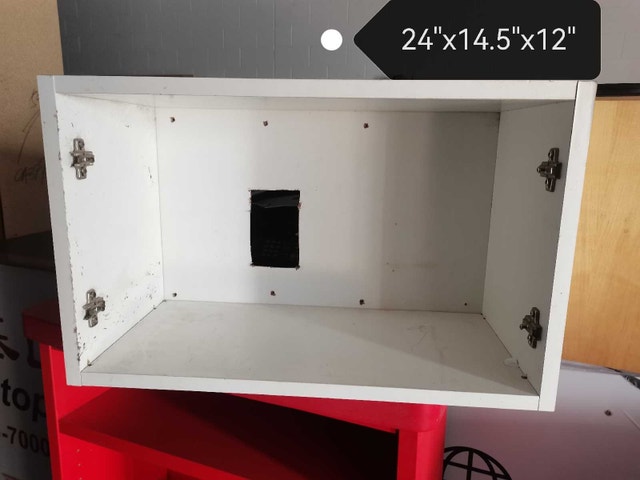 White Cabinet wall microwave shelf etc