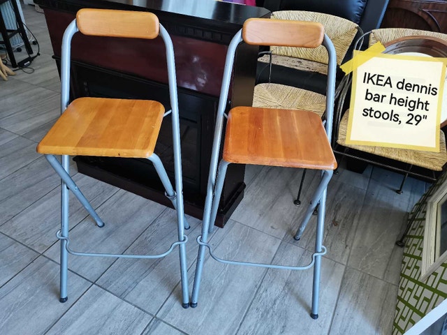 IKEA Dennis Bar Stools 2/set, metal and wood