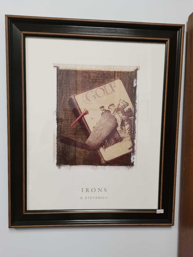 Golf framed arts, iron/wood, 2/set