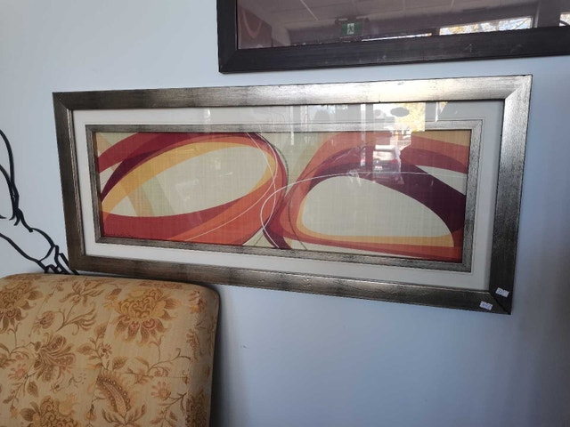 Framed Art abstract modern 42"x18"