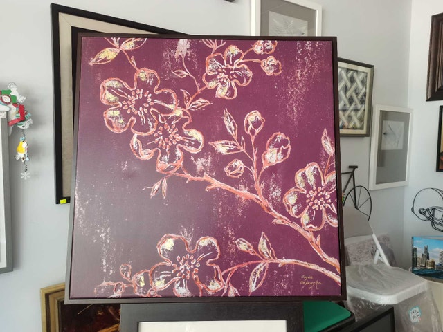Gosia Gojenska Floral Canvas Painting 39"x40"