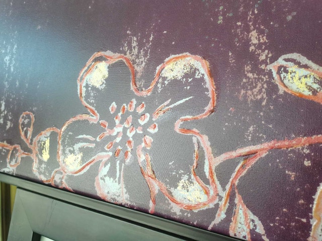 Gosia Gojenska Floral Canvas Painting 39"x40" - photo 2
