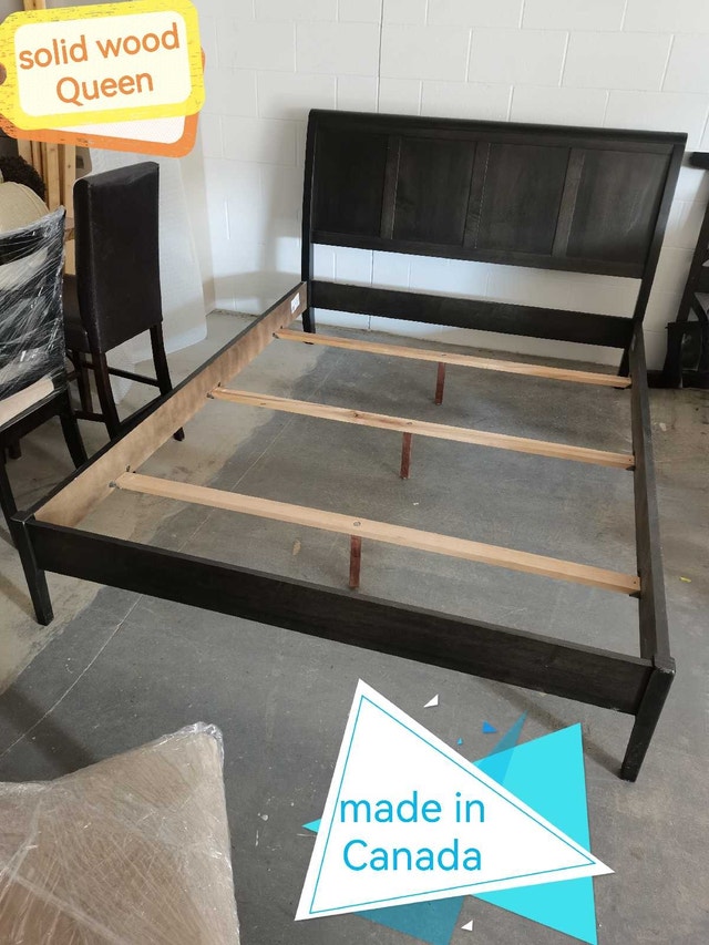 solid wood Queen Bed Frame w/ box spring - photo 2
