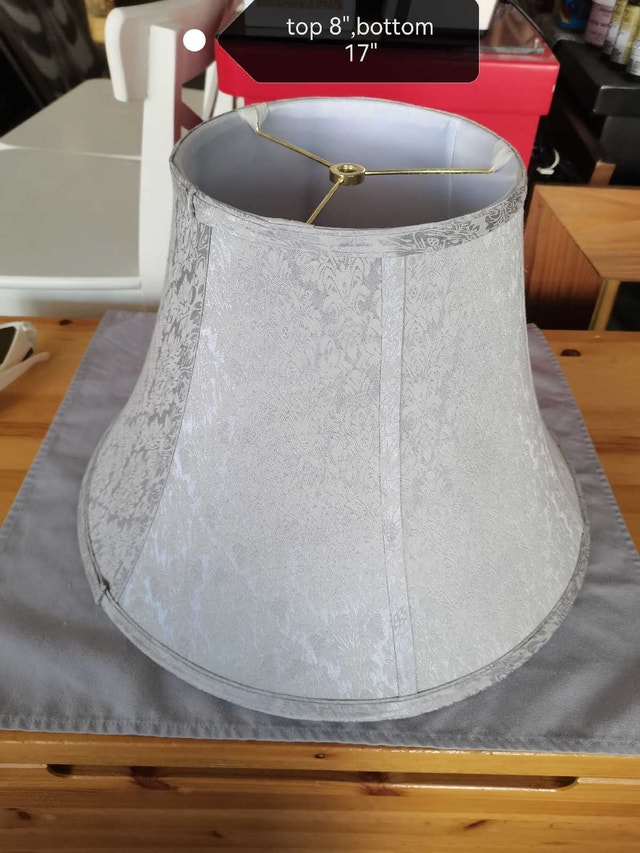 Lamp Shade like new embossed grey