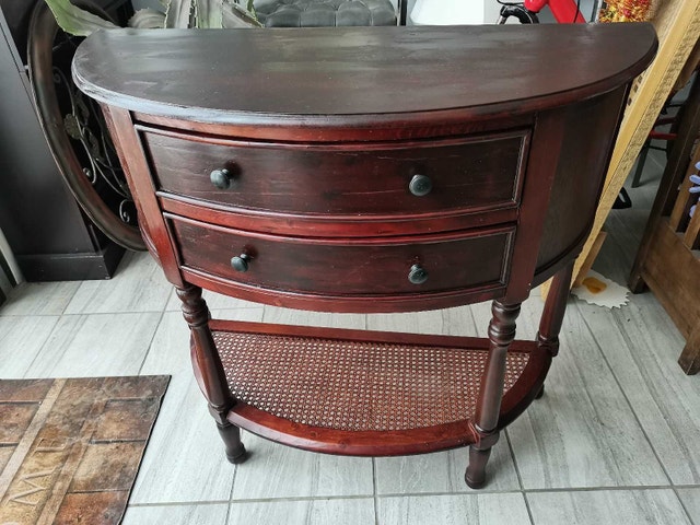 Hall Table half circle console table 2 drawers