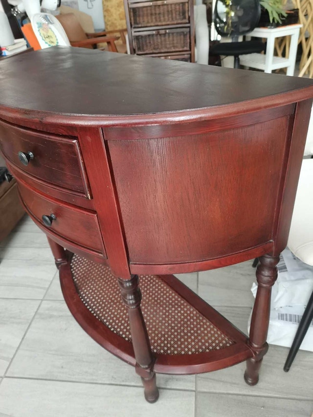 Hall Table half circle console table 2 drawers - photo 2