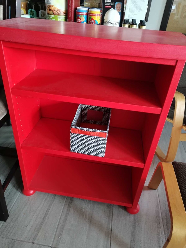 IKEA bright Red Bookcase w/ one foldable storage - photo 2