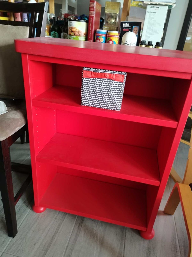 IKEA bright Red Bookcase w/ one foldable storage - photo 4