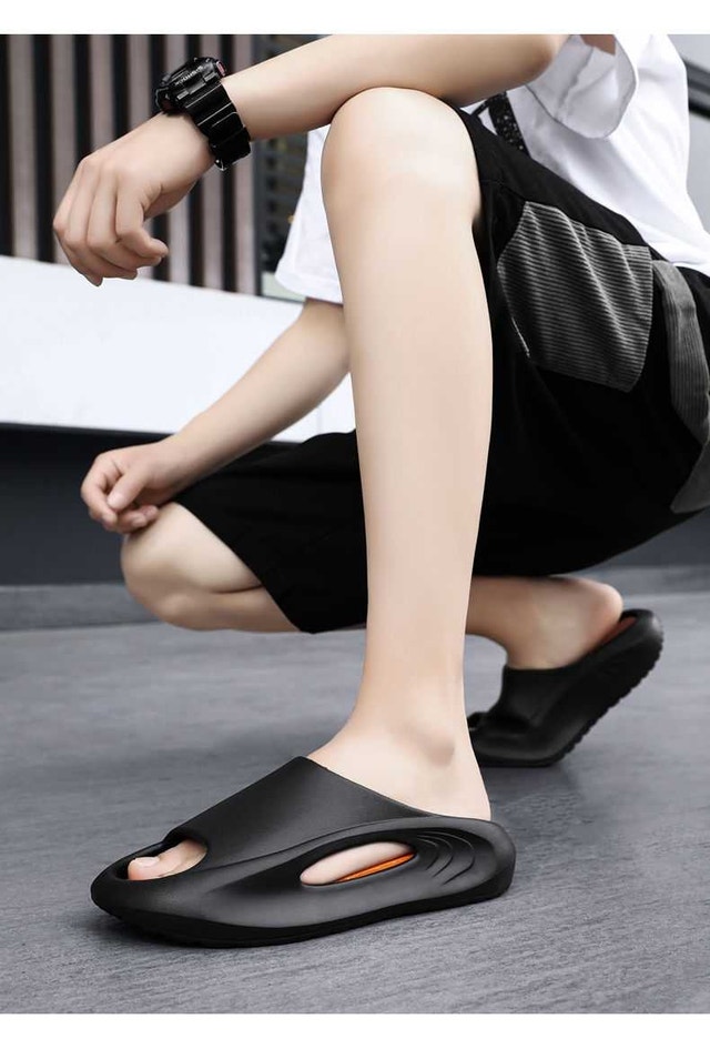 sandals soft and snug, blk n orange, MEN 7 or woman 8 - photo 2