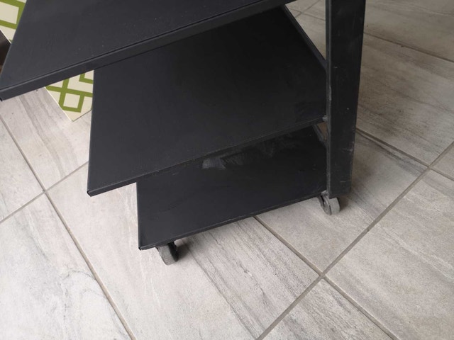 Rolling shelf rack metal black 6 tiers - photo 4
