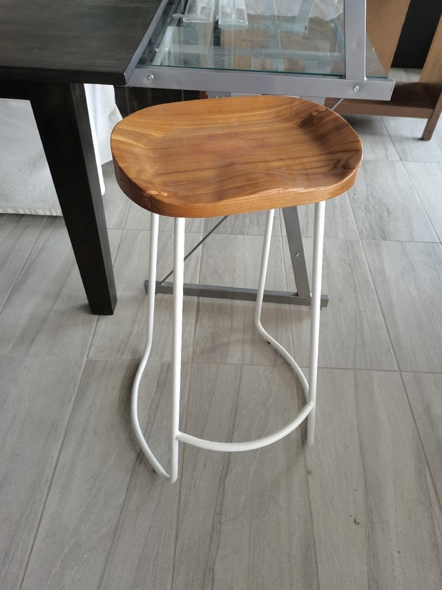 Brand new 29" height bar stool, solid wood seat