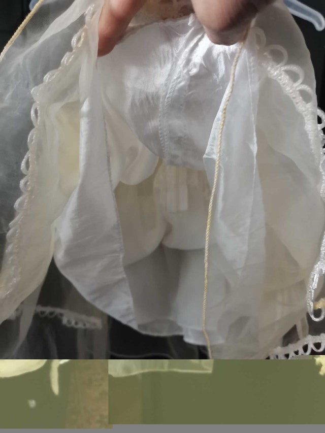 girl toddler yellow/white shoulder straps laces dress 3-4T - photo 4