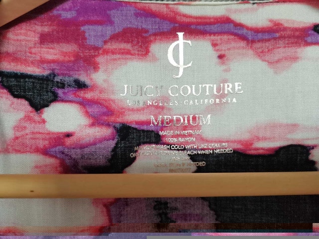 juicy couture woman pebble pink rayon floral print top - photo 4