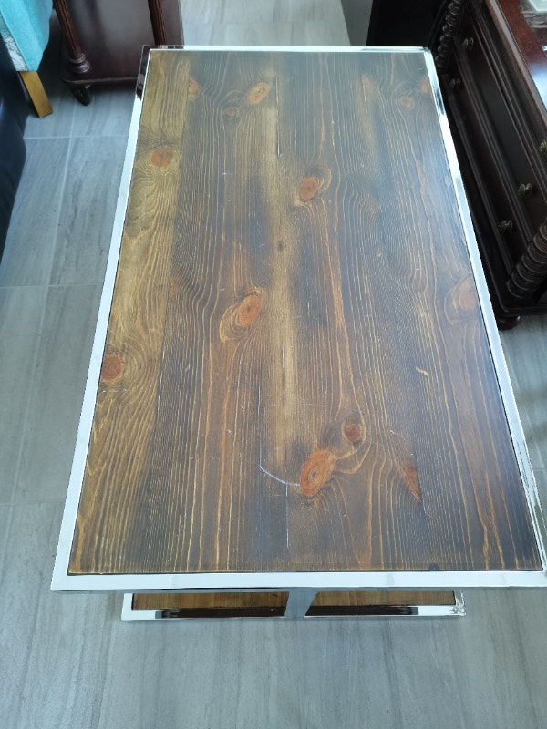 Mid century, Chrome and Rosewood rectangular coffee table, solid - photo 2