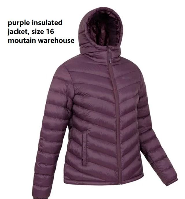 brand new women winter insulated padded jacket size US16 purple