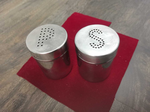 vintage stainless steel salt n pepper shaker