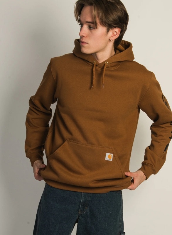 brand new men carhartt pullover hoodie logo