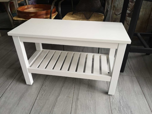 ikea Hemnes entrance bench white solid with shelf