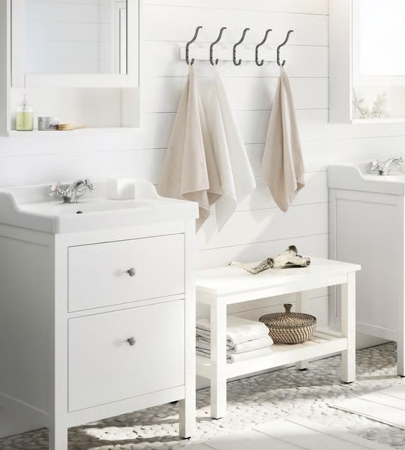 ikea Hemnes entrance bench white solid with shelf - photo 2