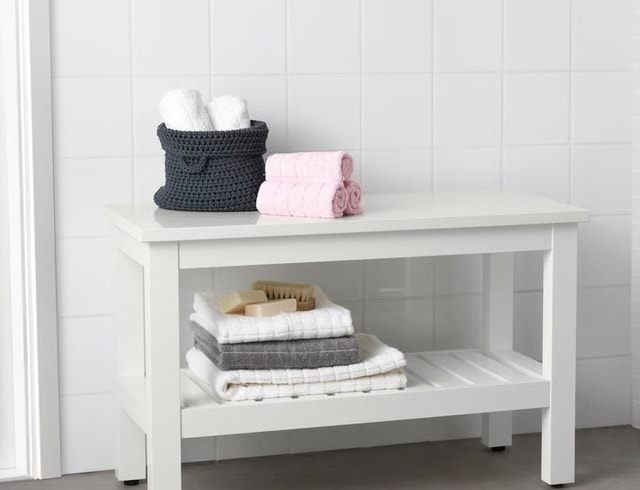 ikea Hemnes entrance bench white solid with shelf - photo 3