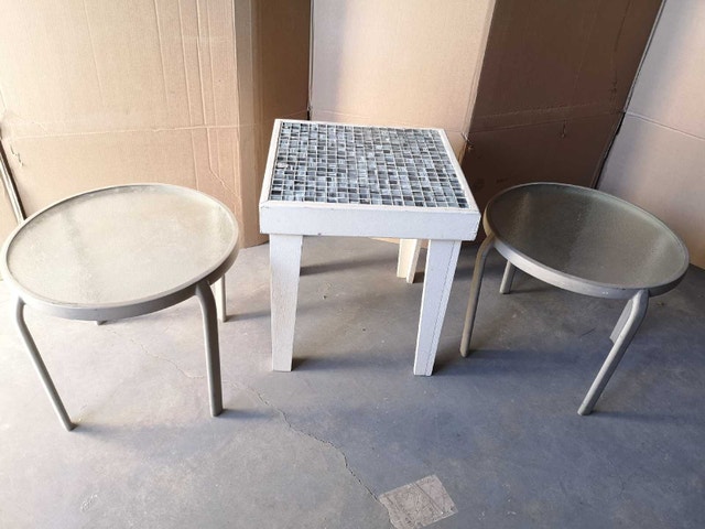 3 Glass Top End Tables