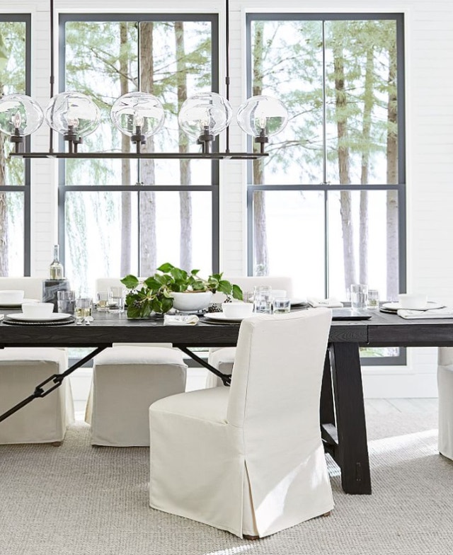 luxury 4 pcs/set pottery barn long sleeves dinning chairs - photo 2