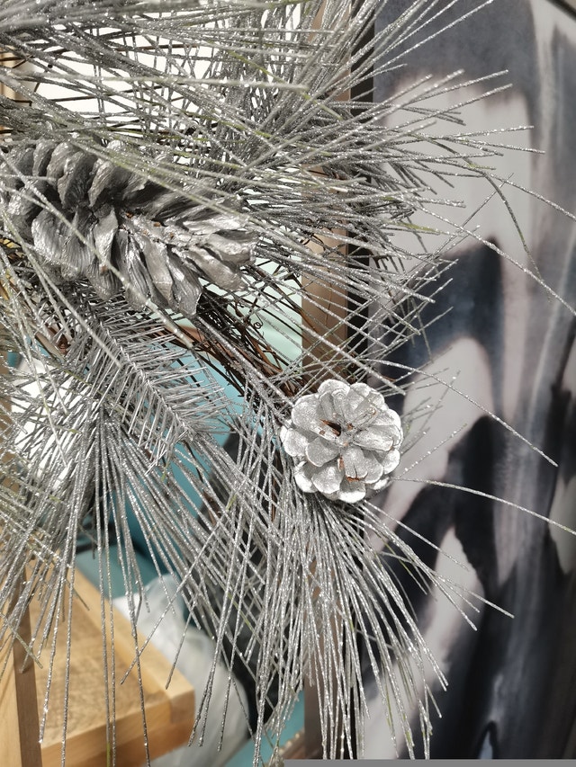 winter theme sparkling silver tree branch large decor - photo 3