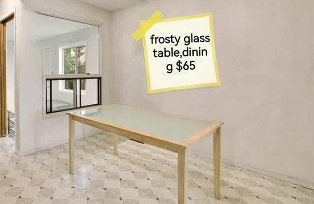 frosty glass top dining table or multipurpose desk, maple