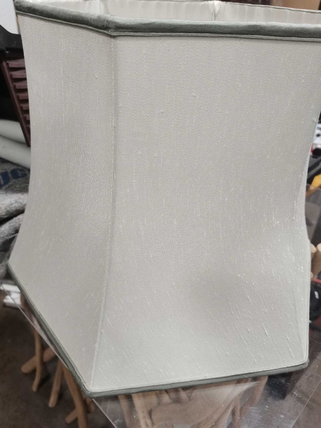 Lamp Shades white dual layered silk fabric a pair - photo 5