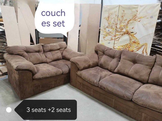 Sofa Set suede, chocolate color, delivered
