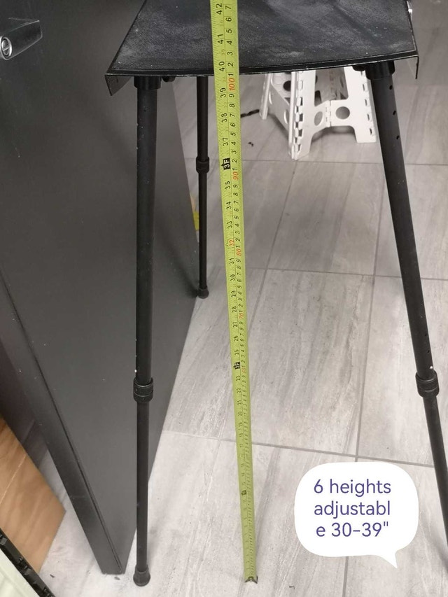 Adjustable Height Table travelling metal frame rubber top - photo 4