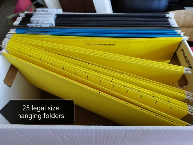 25 legal files hanging folders