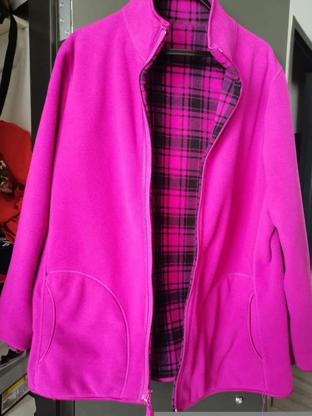 Double size, shepra check print flannel sweater layer jacket - photo 2