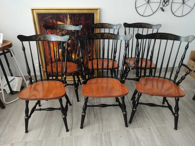 beautiful hitchcock maple antique dinning chairs solid wood