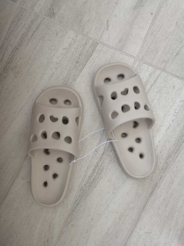 brand new sandals, light grey