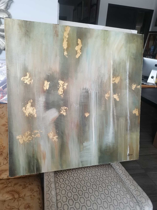 beautiful large artwork canvas painting 42"x42x1.5" - photo 2