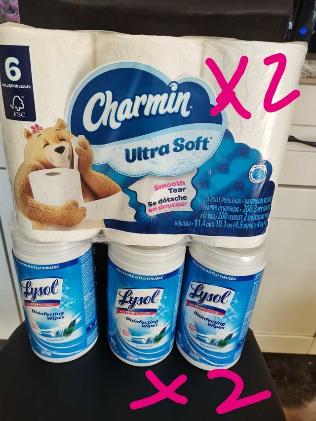Large Jumbo Charmin Ultra Soft & 6 Lysol Wipes - New