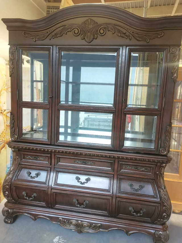 Solid Wood Buffet China Cabinet - 88"h - photo 2