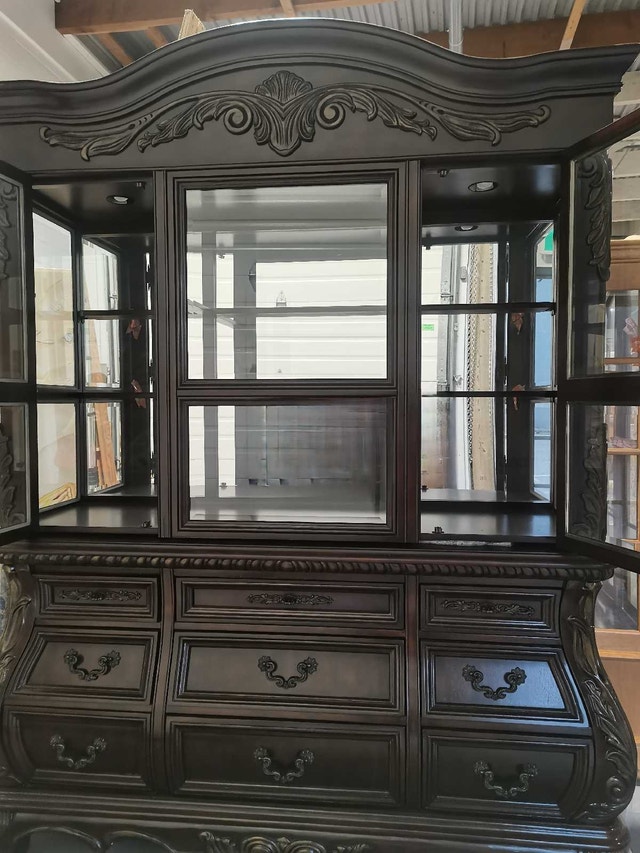 Solid Wood Buffet China Cabinet - 88"h - photo 3