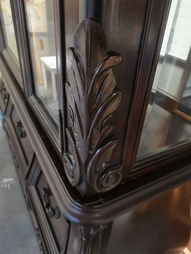 Solid Wood Buffet China Cabinet - 88"h - photo 5