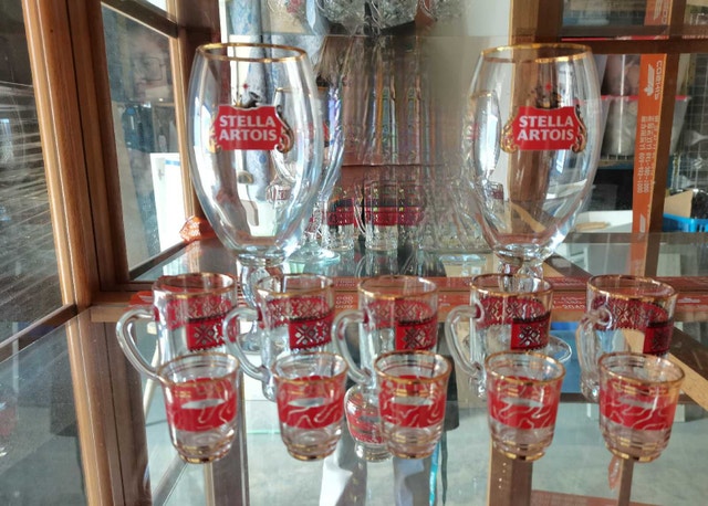 stella artois beer glasses and mid century shot glasses 10, 2oz