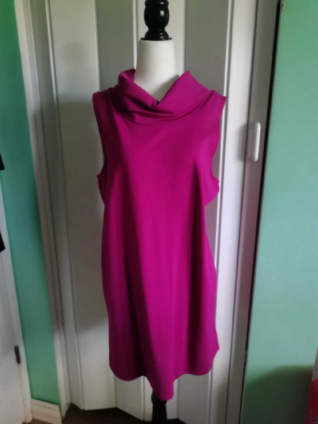 Thyme Magenta Dress, dark pink, thick fabric,new